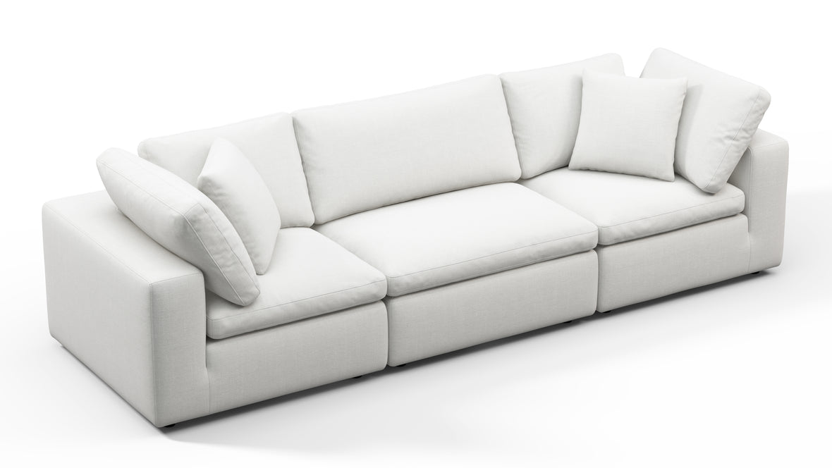 Sky - Sky Sectional Sofa, Three Seater, White Linen