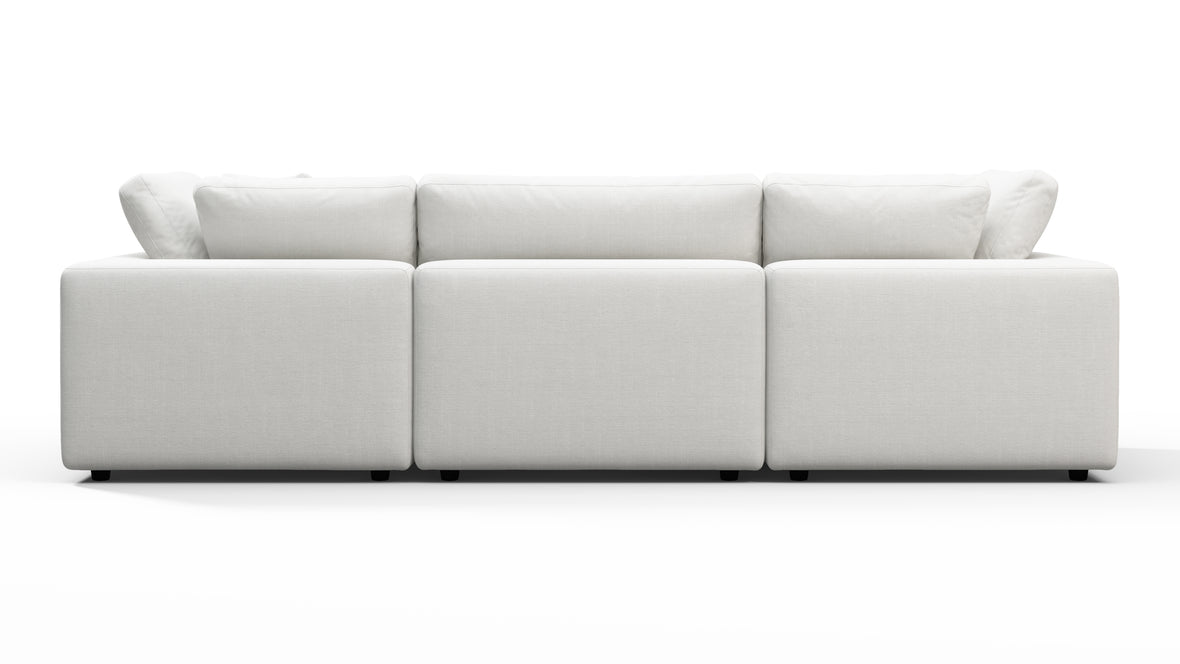 Sky - Sky Sectional Sofa, Three Seater, White Linen