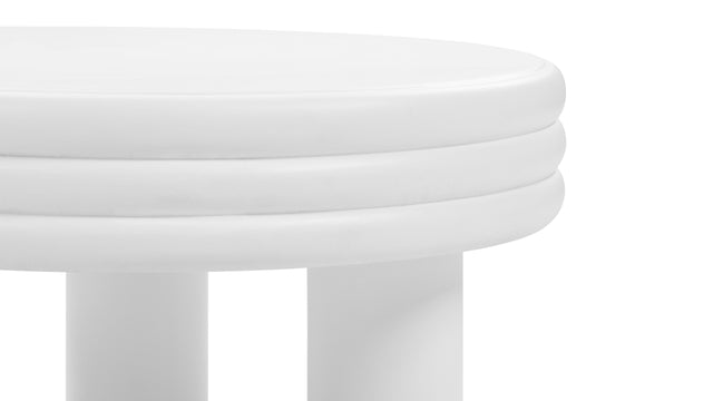 Tor - Tor Round Coffee Table, White Concrete