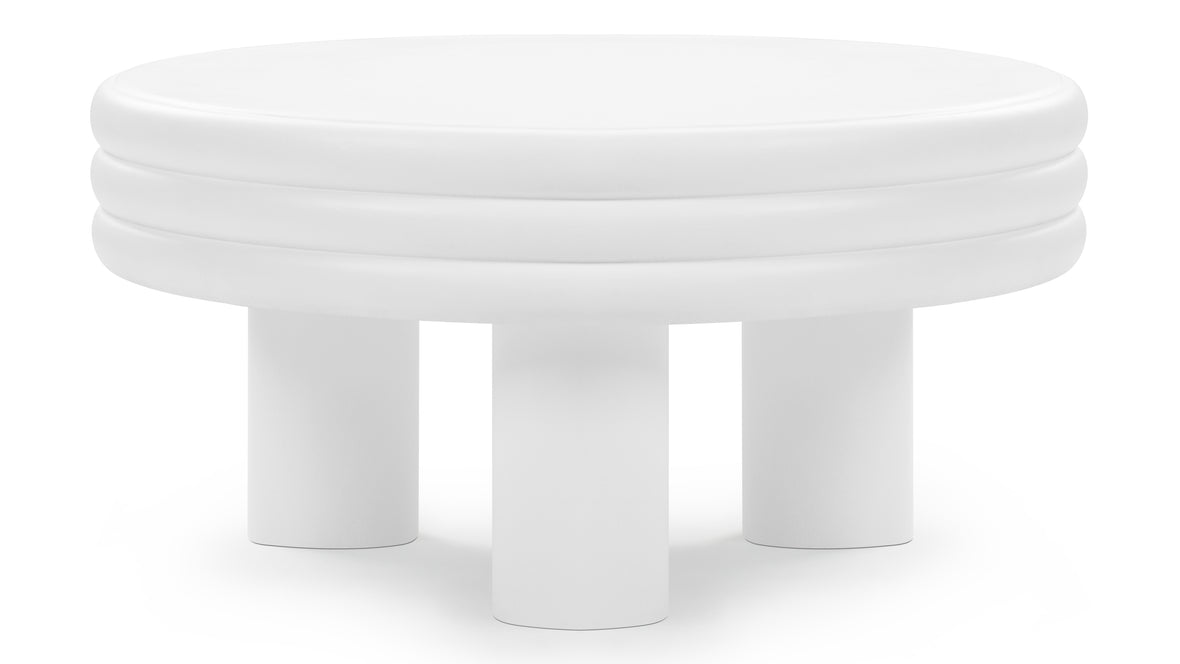 Tor - Tor Round Coffee Table, White Concrete