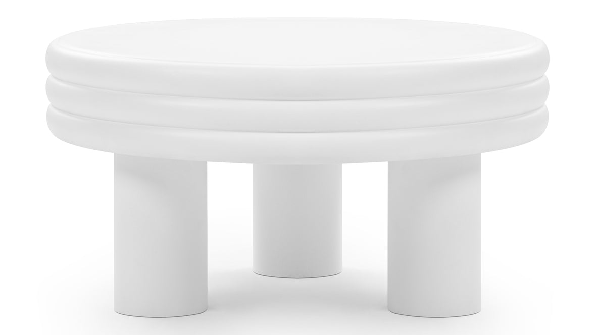 Tor - Tor Round Coffee Table, White Concrete