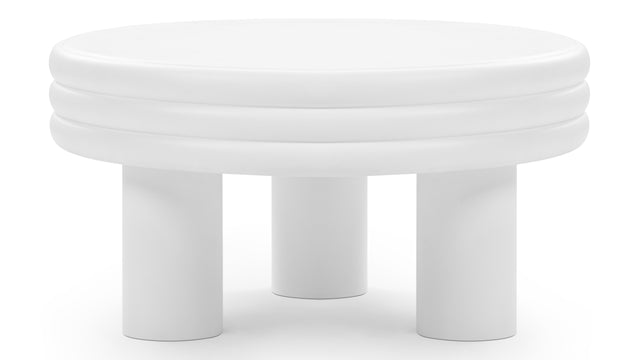 Tor - Tor Round Coffee Table, White Concrete