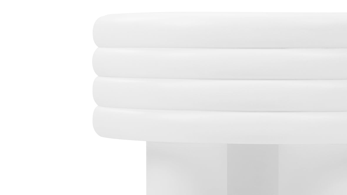 Tor - Tor Round Side Table, White Concrete