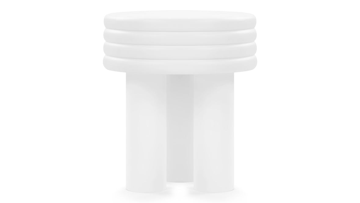 Tor - Tor Round Side Table, White Concrete