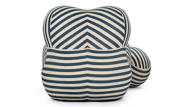 Mamma - Mamma Chair and Ottoman, Teal Stripe