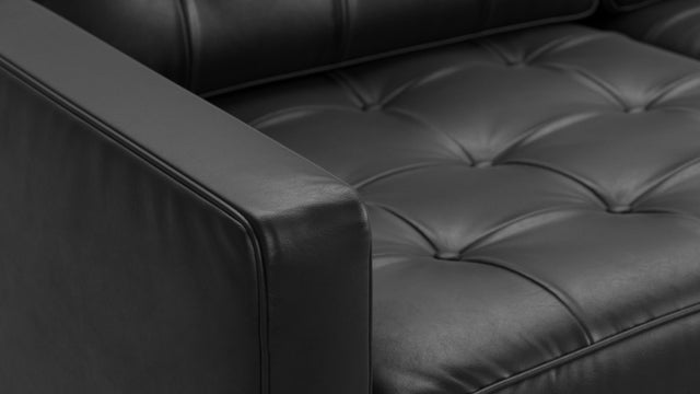 Florence - Florence Two Seater Sofa, Midnight Black Premium Leather