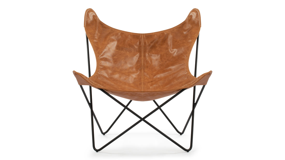 Butterfly - Butterfly Chair, Distressed Brown Premium Leather