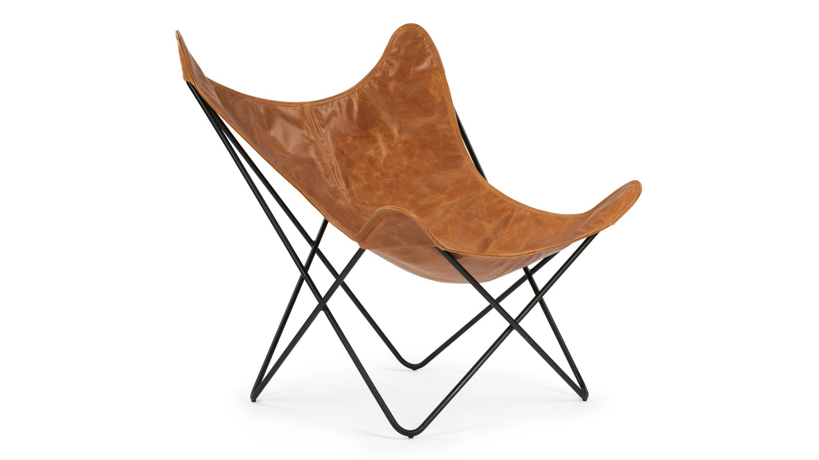 Butterfly - Butterfly Chair, Distressed Brown Premium Leather