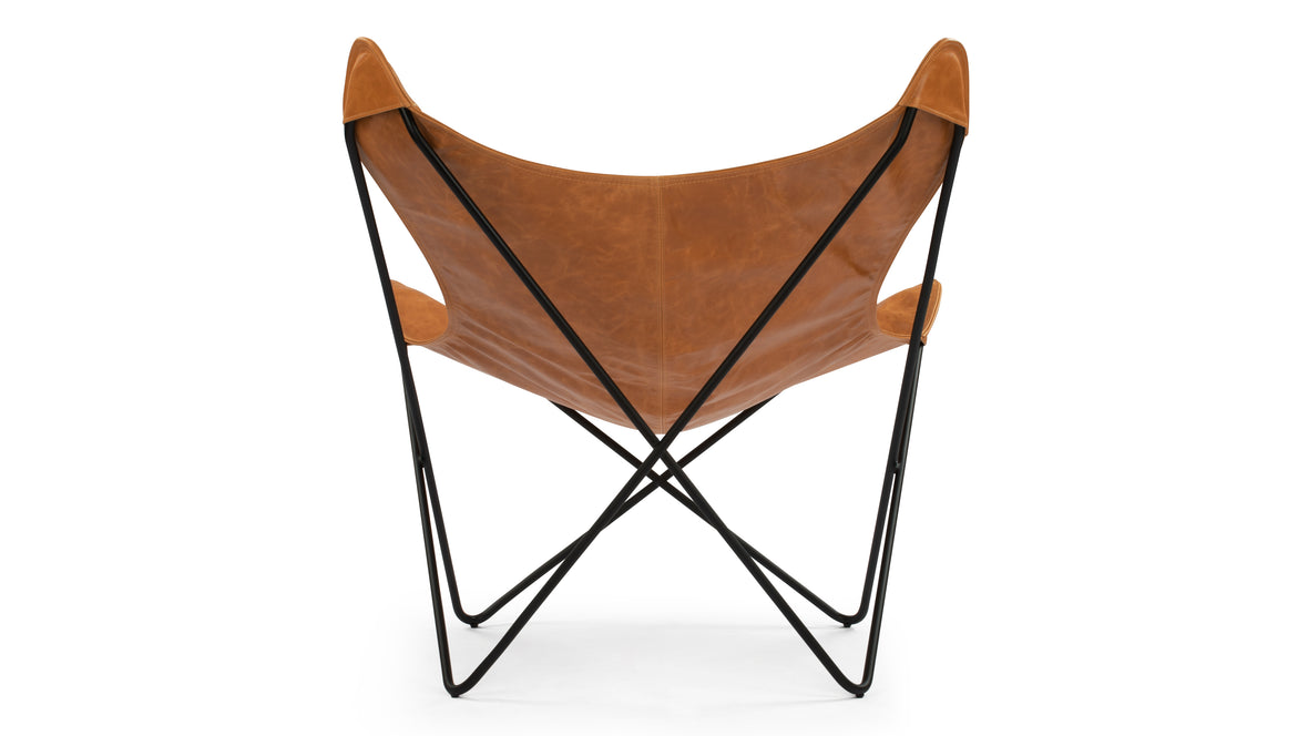 Butterfly - Butterfly Chair, Distressed Brown Premium Leather