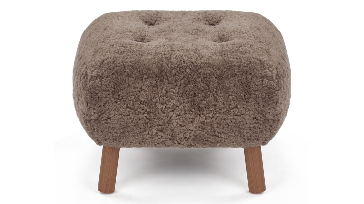 Petra - Petra Ottoman, Cappuccino Luxe Sheepskin