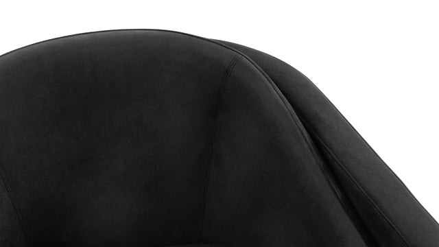 Aben - Aben Lounge Chair, Black Plush Velvet