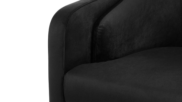 Aben - Aben Lounge Chair, Black Plush Velvet