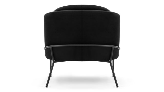 Aben - Aben Lounge Chair, Black Plush Velvet