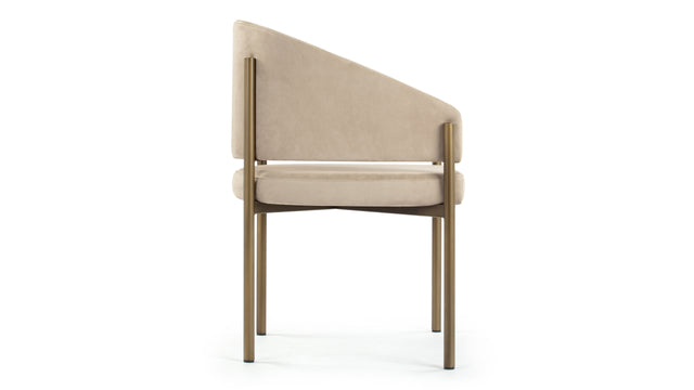 Esme - Esme Dining Chair, Latte Vegan Suede and Brushed Brass