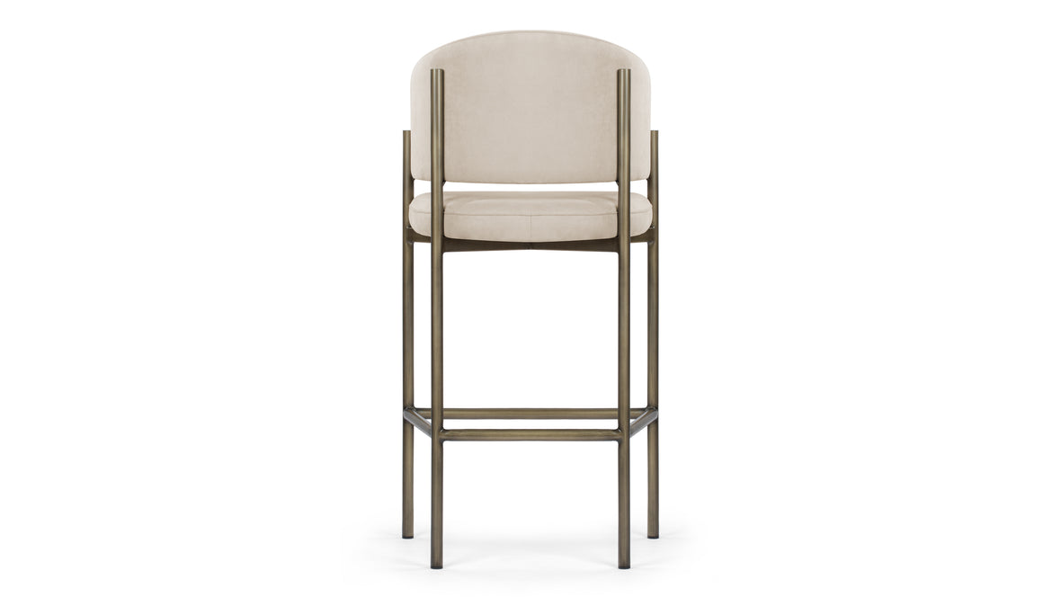 Esme - Esme Counter Stool, Latte Vegan Suede and Brushed Brass