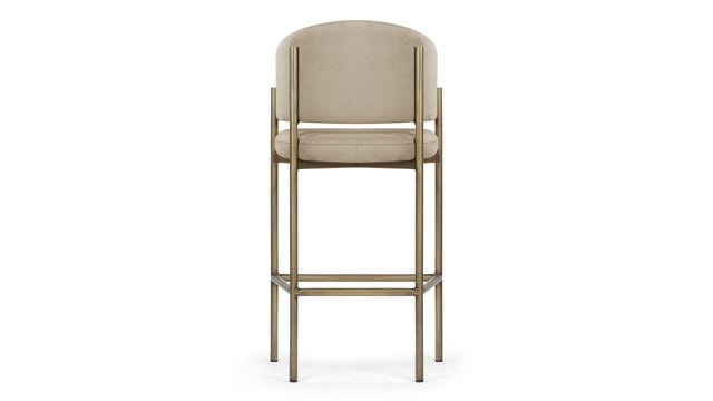 Esme - Esme Counter Stool, Latte Vegan Suede and Brushed Brass