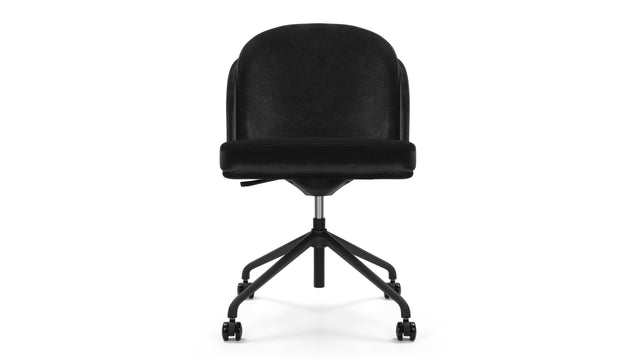 Aben - Aben Desk Chair, Black Plush Velvet