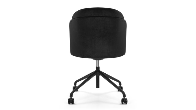 Aben - Aben Desk Chair, Black Plush Velvet