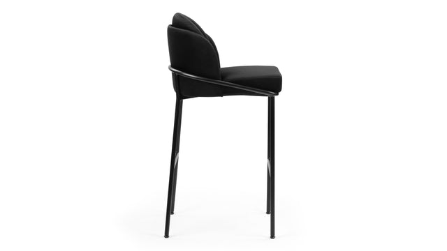 Aben - Aben Bar Stool, Black Plush Velvet