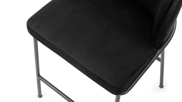 Aben - Aben Counter Stool, Black Plush Velvet