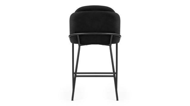 Aben - Aben Counter Stool, Black Plush Velvet