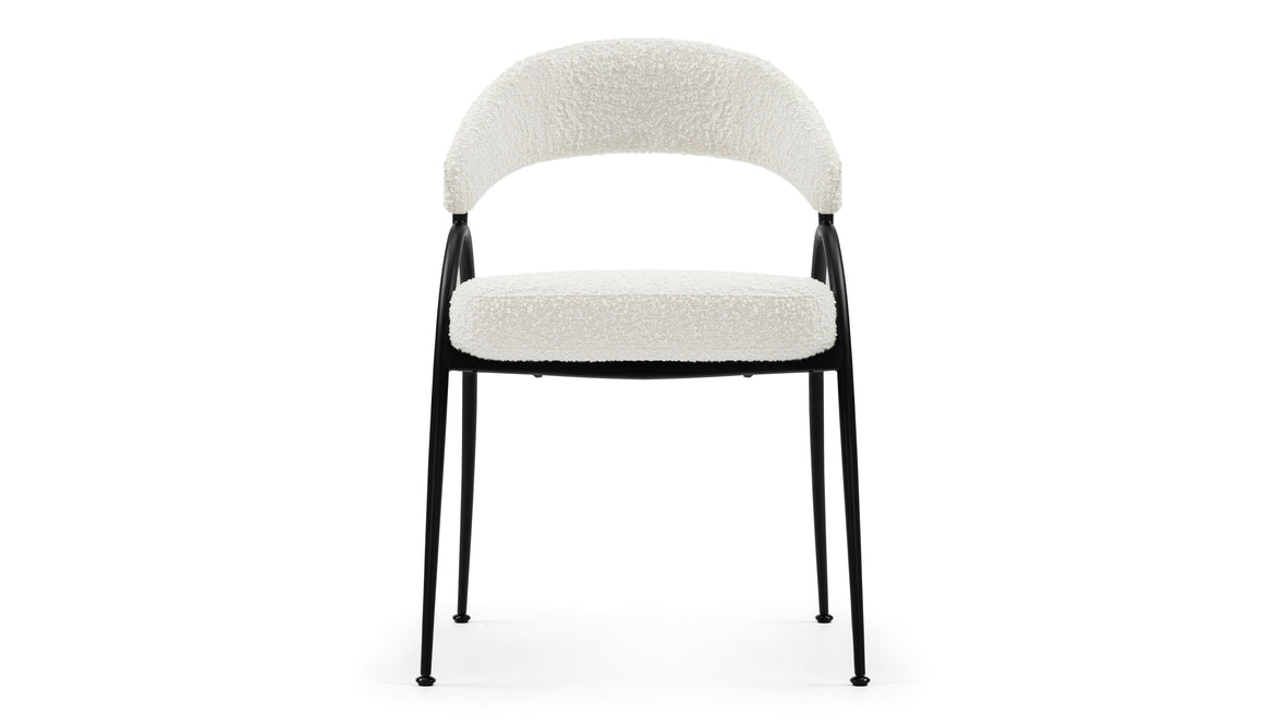 Astra - Astra Dining Chair, Pearl Boucle