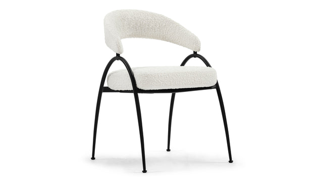 Astra - Astra Dining Chair, Pearl Boucle