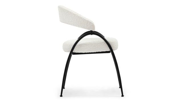 Astra - Astra Dining Chair, Pearl Boucle