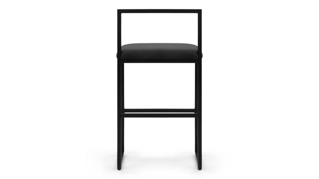 Rens - Rens Counter Stool, Black Plush Velvet