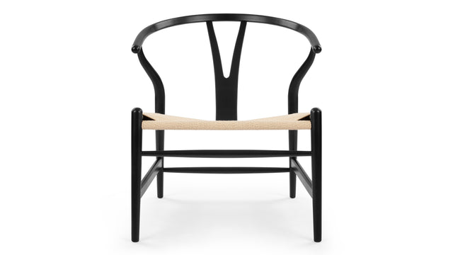 Wish - Wish Lounge Chair, Black with Natural Seat