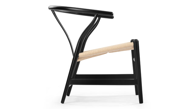 Wish - Wish Lounge Chair, Black with Natural Seat