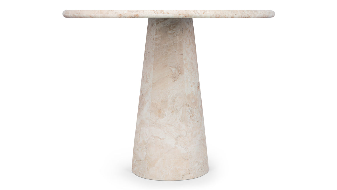 Astora - Astora Oval Dining Table, White Travertine