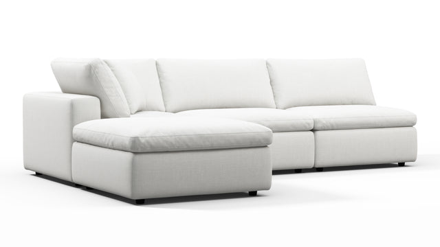 Sky - Sky Sectional Sofa, Three Seater, Left Chaise, White Linen