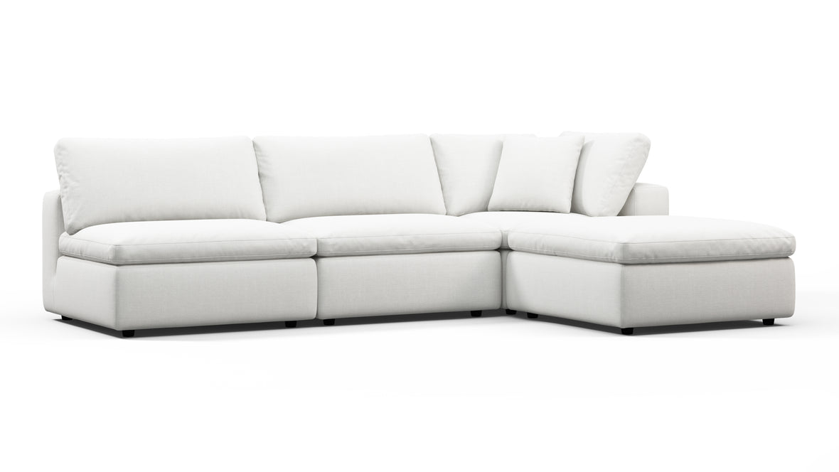 Sky - Sky Sectional Sofa, Three Seater, Right Chaise, White Linen