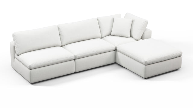 Sky - Sky Sectional Sofa, Three Seater, Right Chaise, White Linen