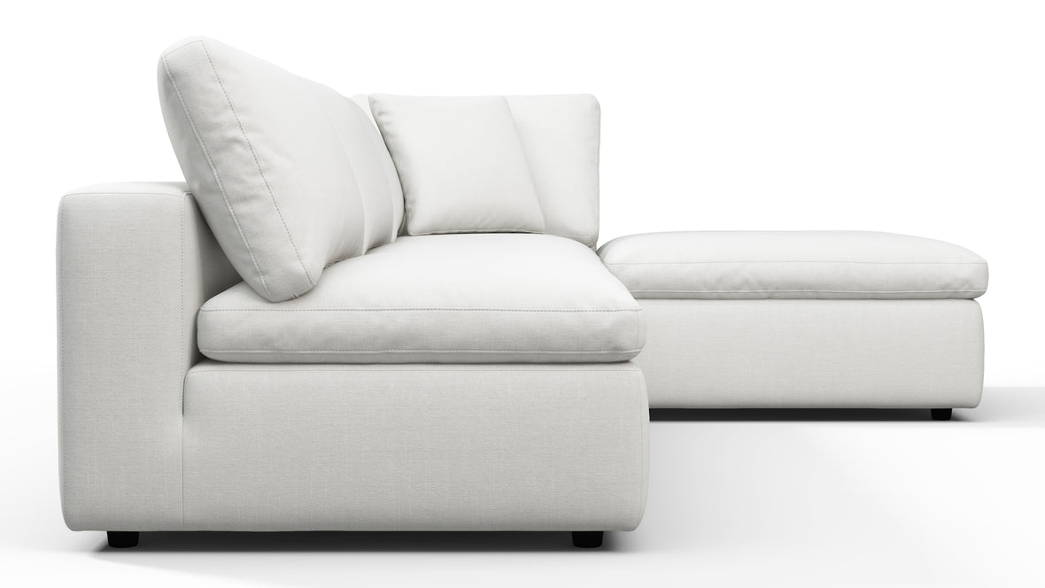 Sky - Sky Sectional Sofa, Three Seater, Right Chaise, White Linen