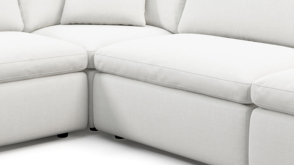 Sky - Sky Sectional Sofa, Five Seater, Right Corner, White Linen