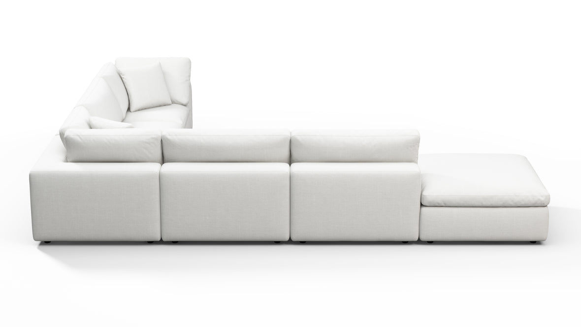 Sky - Sky Sectional Sofa, Five Seater, Right Corner, White Linen