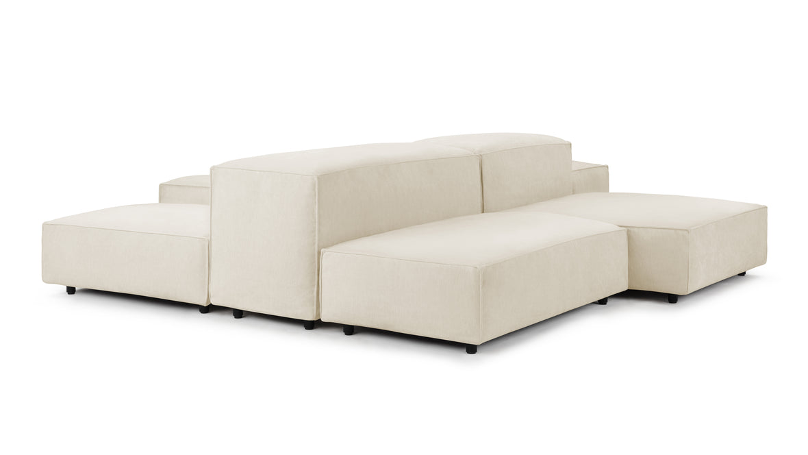 Extrasoft - Extrasoft Sectional Sofa, Combination 1, Right, Ivory Chenille