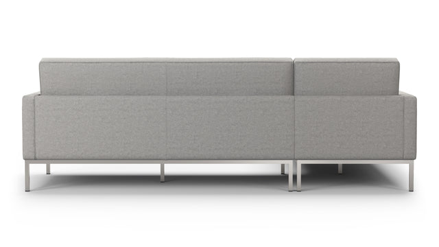 Florence - Florence Three Seater Sofa, Left Chaise, Light Gray Wool