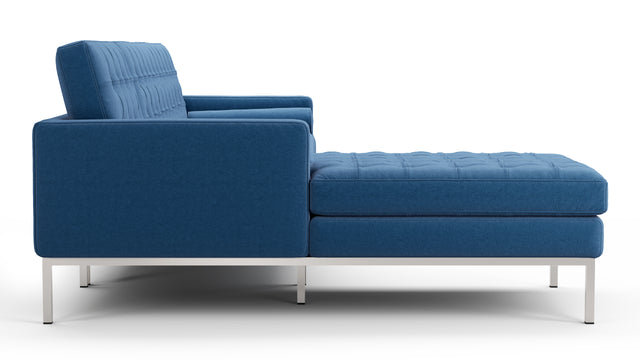 Florence - Florence Three Seater Sofa, Left Chaise, Indigo Blue Wool