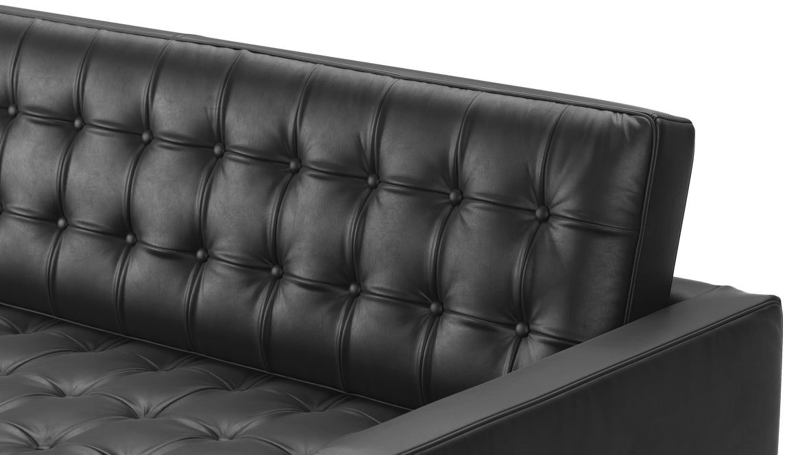 Florence - Florence Three Seater Sofa, Left Chaise, Midnight Black Premium Leather