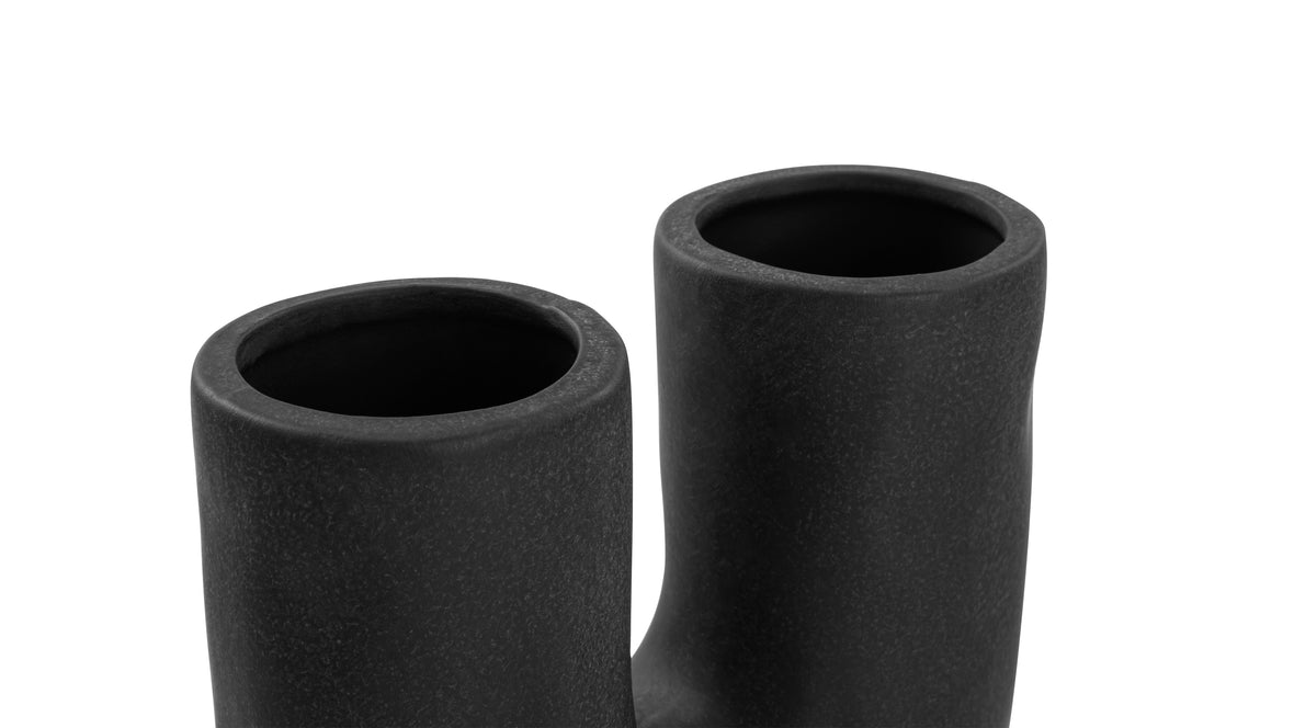 Daan - Daan Duo Vase, Mini, Black Ceramic