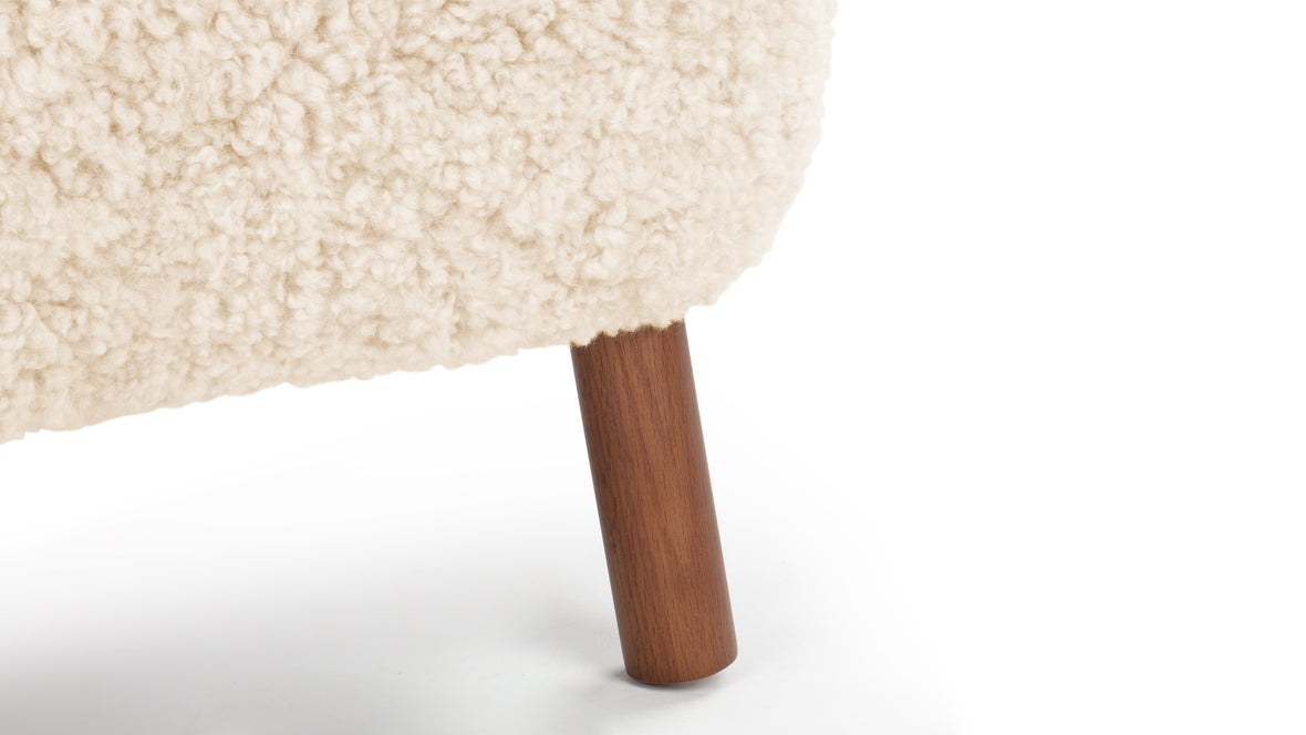 Petra - Petra Ottoman, Natural Luxe Sheepskin