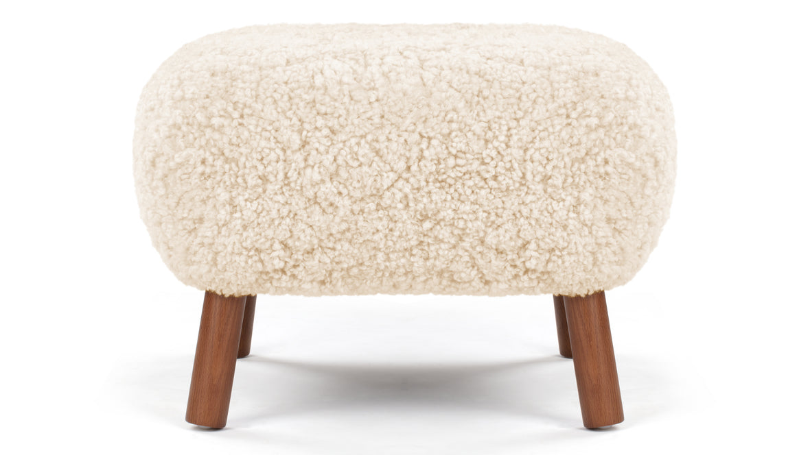 Petra - Petra Ottoman, Natural Luxe Sheepskin