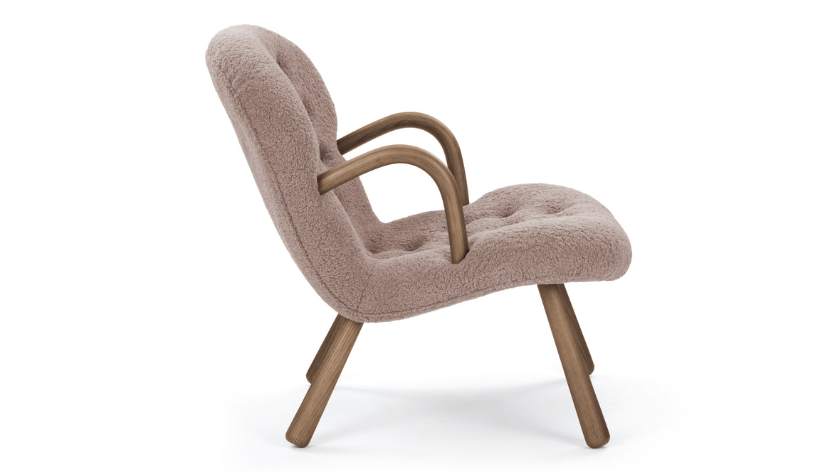 Clam - Clam Chair, Cappuccino Vegan Sherpa