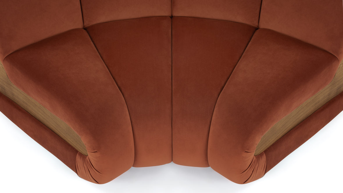 River - River Curved Module, Russet Plush Velvet