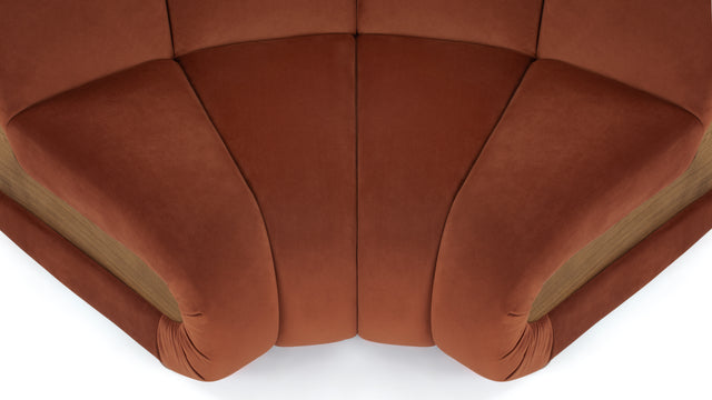 River - River Curved Module, Russet Plush Velvet