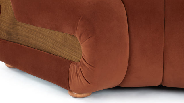 River - River Curved Module, Russet Plush Velvet