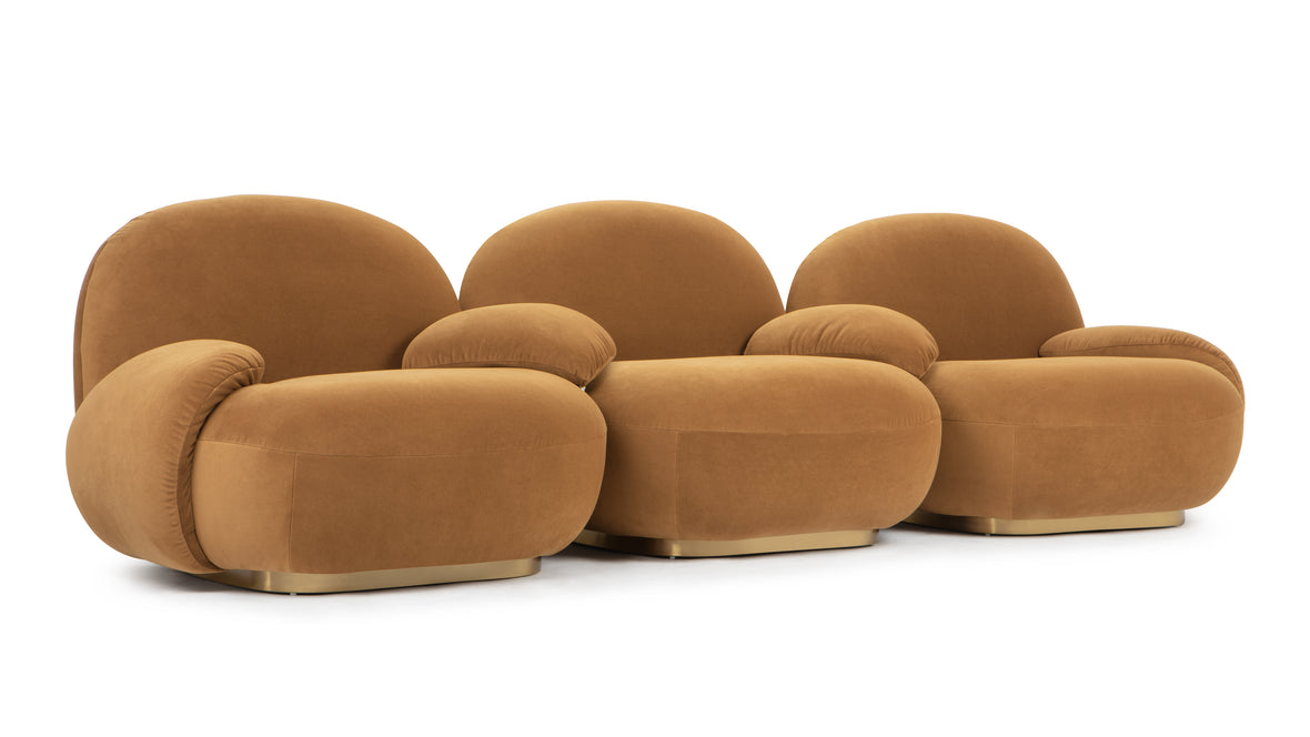 Palais - Palais Sofa, Caramel Plush Velvet